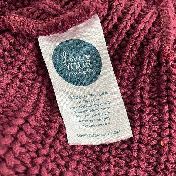 Love Your Melon Burgundy Red Beanie Hat - Picture 3 of 3